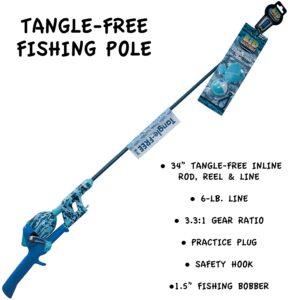 Kid Casters 34IN Tangle-Free Youth Kids Fishing Pole 儿童防打结钓鱼竿
